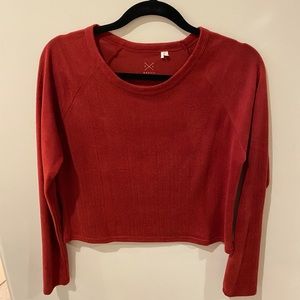 Red Cropped Long Sleeve Top from PacSun!